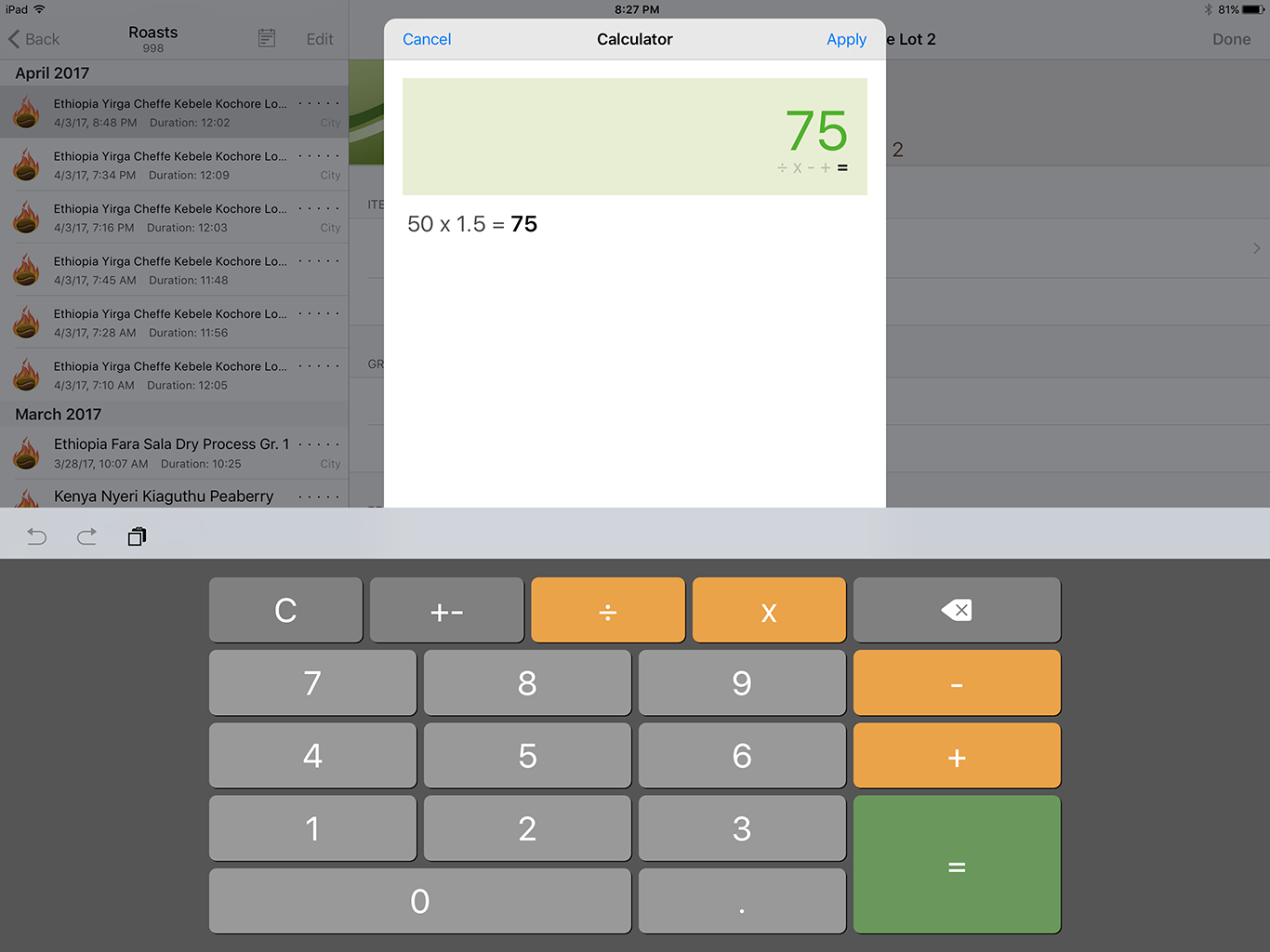 Screenshot v10 Calculator – Rainfrog Inc.